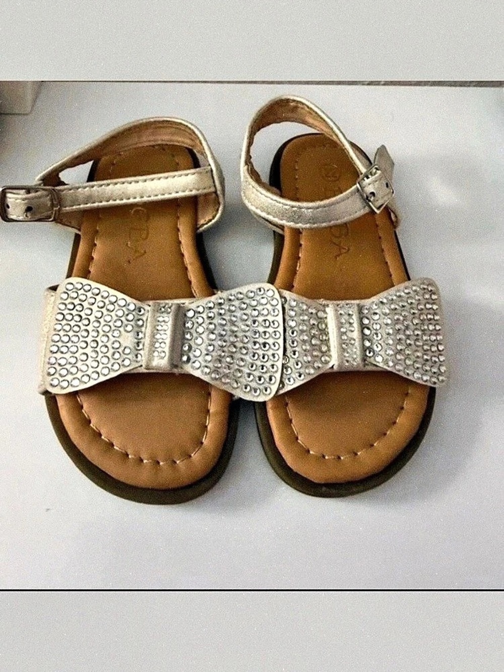Stride Rite Whitney Sandal Girls' Jeweled Bow Sandals Gold